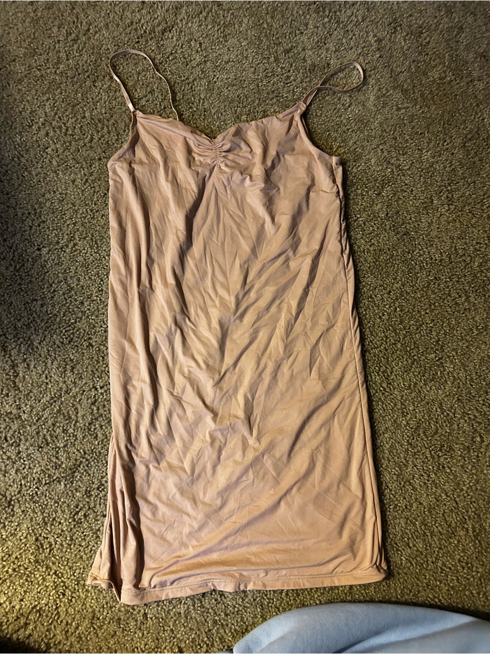 Forever 21 Nude Pink Slip Chemise with Ruched Neckline